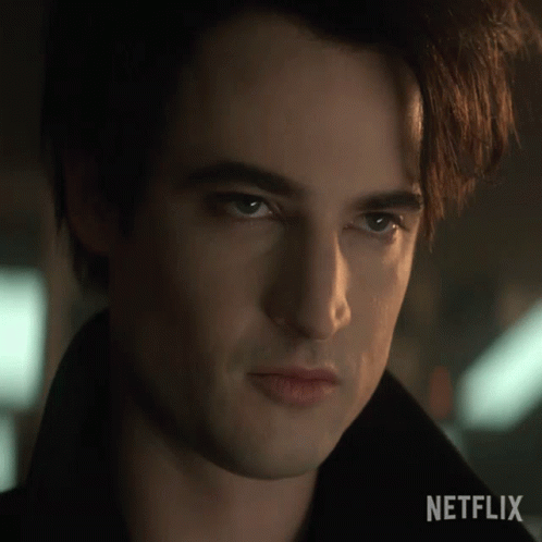 Man's Face Close Up with Netflix Logo