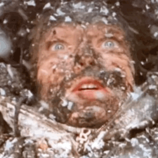 Man's Face Covered in Ice