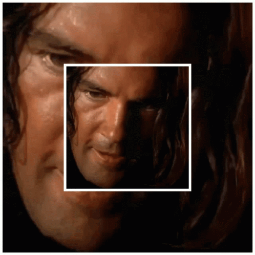 Man's Face Inside Square