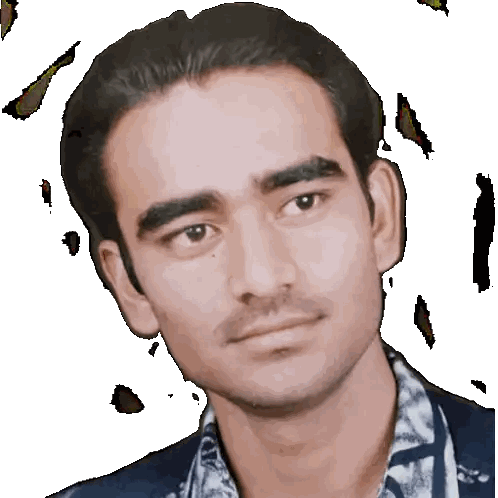 Man's Face on White Background