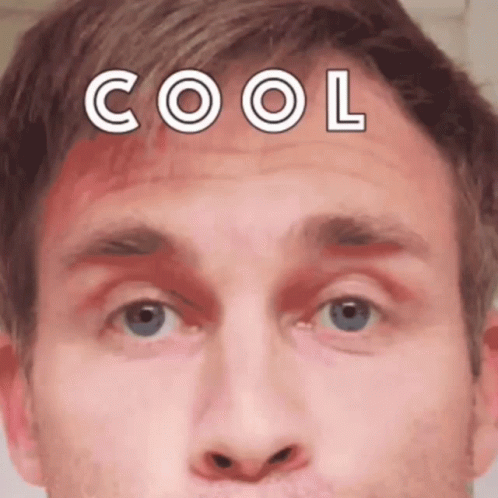 Man's Face Saying Cool GIF