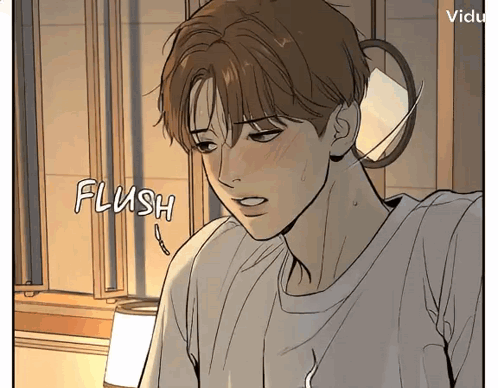 Man's Face Saying Flush