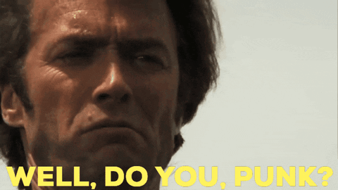 Man's Face Saying Well Do You Punk