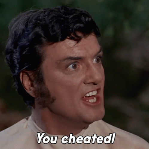 Man's Face Saying You Cheated