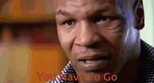 Man's Face Saying You Have To Go GIF