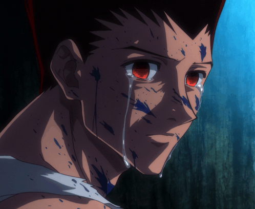 Man's Face With Blood From Eyes GIF