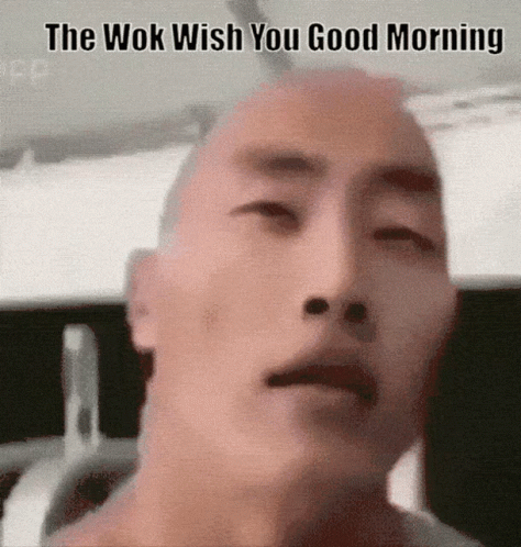 Man's Face With Good Morning Wok GIF