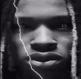 Man's Face With Lightning Bolt GIF