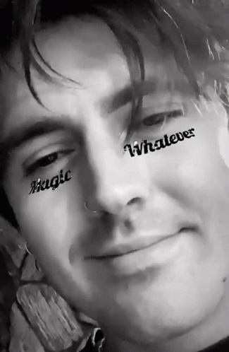 Man's Face With Magic And Whatever On Eyes GIF