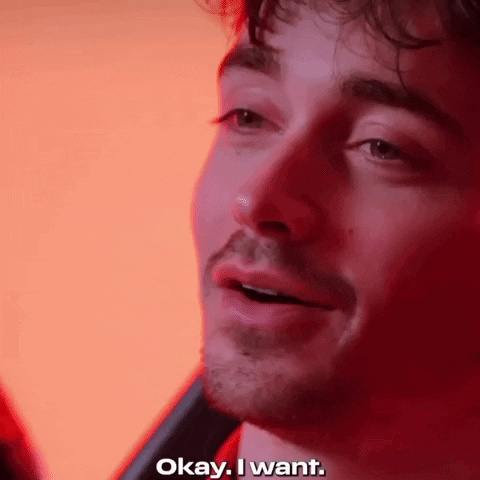 Man's Face with Okay I Want