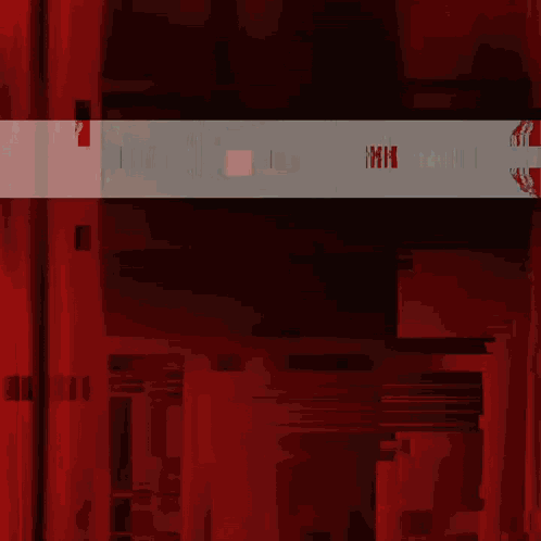 Man's Face with Red Curtain