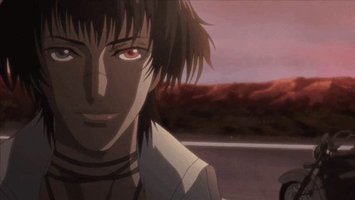 Man's Face With Red Eyes GIF