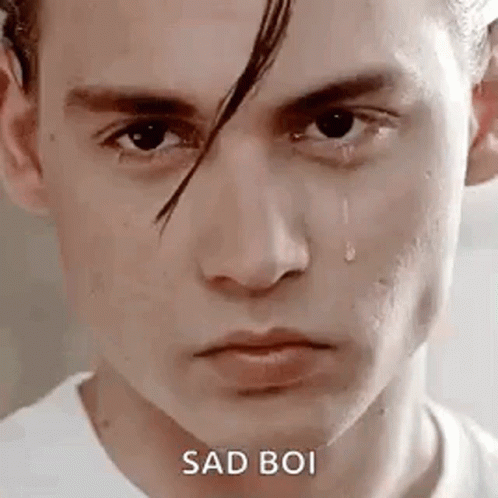 Man's Face With Tear GIF