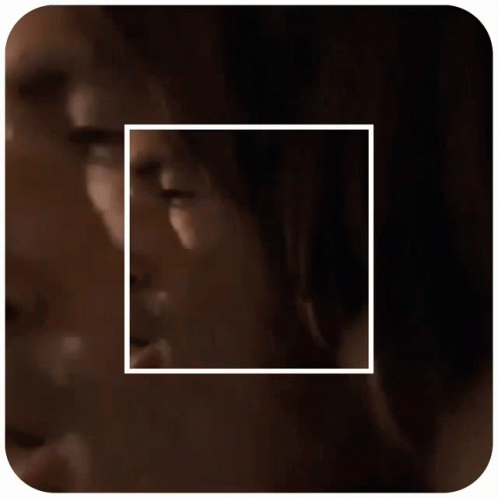 Man's Face with White Square