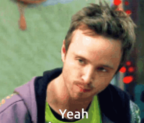 Man's Face With Yeah Text GIF
