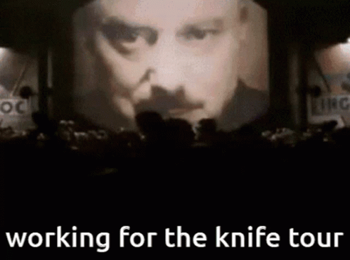 Man's Face Working for the Knife Tour