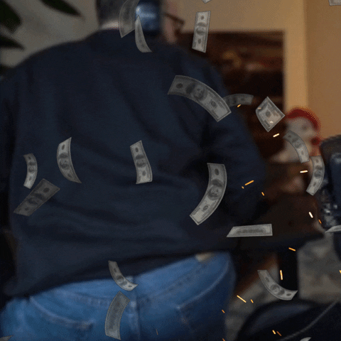 Man's Funny Twerk Money Shower GIF