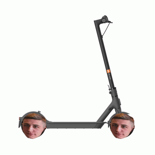 Man's Head on Xiaomi Scooter