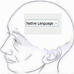 Man's Head With Native Language English Text GIF