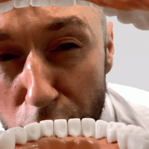 Man's Mouth And Teeth Close Up GIF