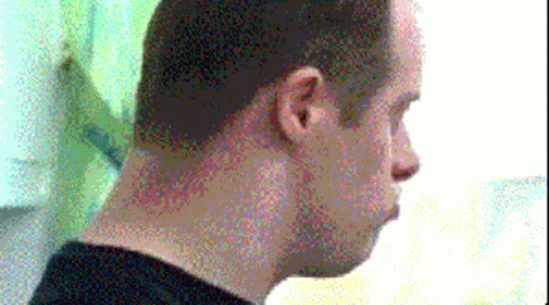 Man's Neck and Ear Pixelated Close Up
