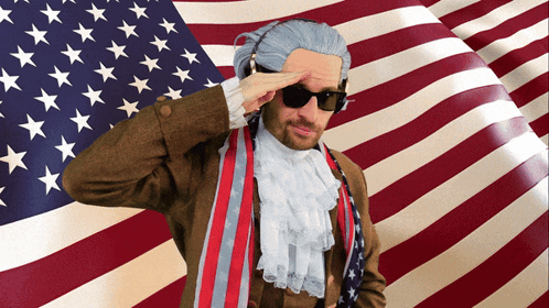 Man Saluting American Flag GIF