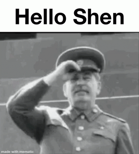 Man Saluting With Hello Shen GIF