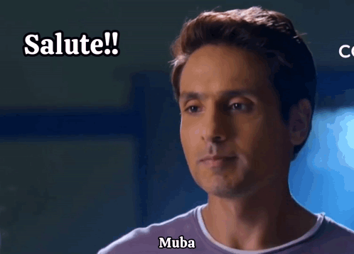 Man Saluting With Text Salute And Muba GIF