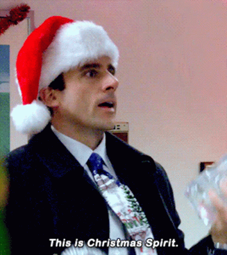 Man Santa Hat Saying This Is Christmas Spirit GIF