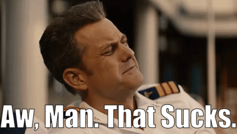 Man Saying Aw Man That Sucks in Front of Picture