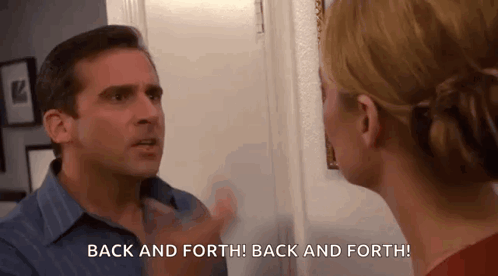 Man Saying Back and Forth to Woman