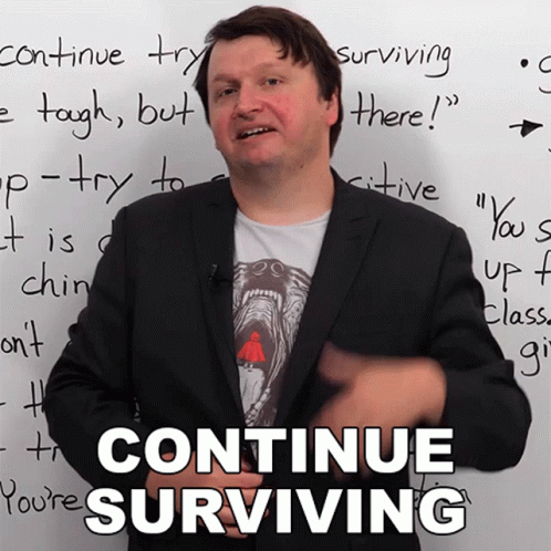 Man Saying Continue Surviving GIF