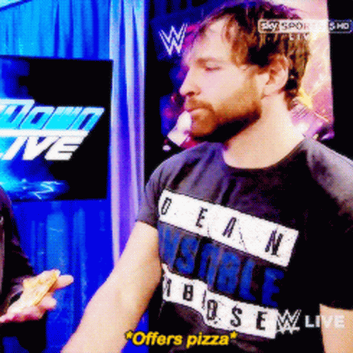 Man Saying Dean Sible Offers Pizza