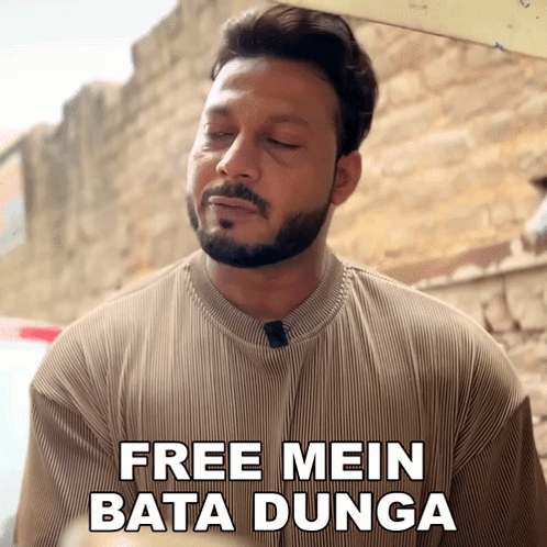 Man Saying Free Mein Bata Dunga GIF