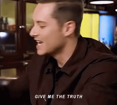 Man Saying Give Me the Truth