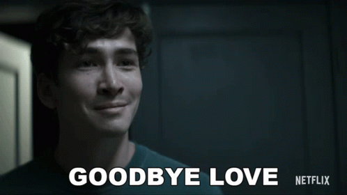 Man Saying Goodbye Love With Netflix Logo