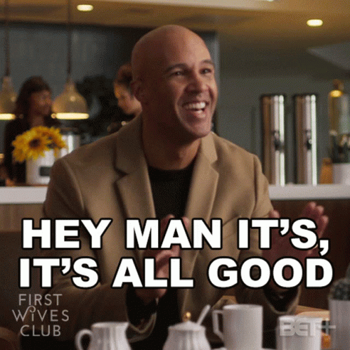 Man Saying Hey Man It's All Good in First Wives Club Ad