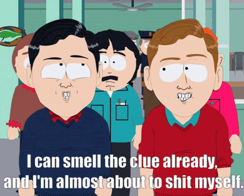 Man Saying I Can Smell the Clue Already