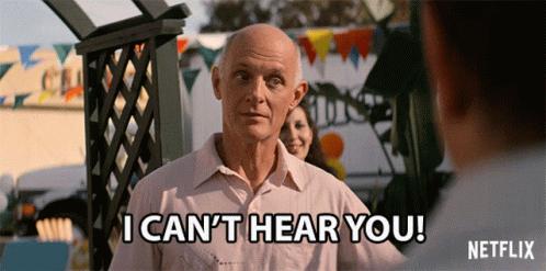 Man Saying I Can't Hear You Netflix Sign GIF