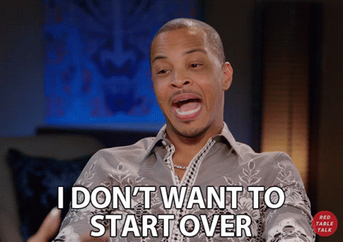 Man Saying I Don't Want to Start Over