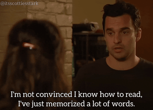 Man Saying I Just Memorized Words