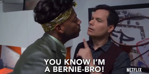 Man Saying I'm a Bernie Bro