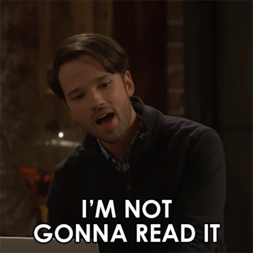 Man Saying I'm Not Gonna Read It