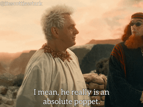 Man Saying I Mean He Really Is An Absolute Poppet Beside Woman GIF