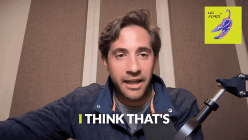 Man Saying I Think That With Scorpion Logo GIF