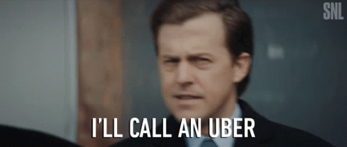 Man Saying Ill Call Uber in Front of SNL Logo