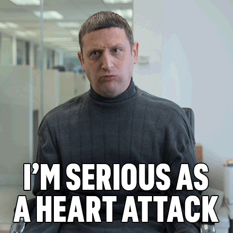 Man Saying Im Serious as Heart Attack