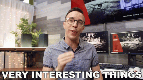 Man Saying Interesting Things at Computer