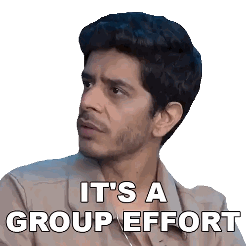 Man Saying It's a Group Effort