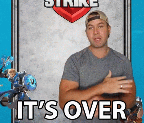 Man Saying It's Over in Front of Clash Royale Card